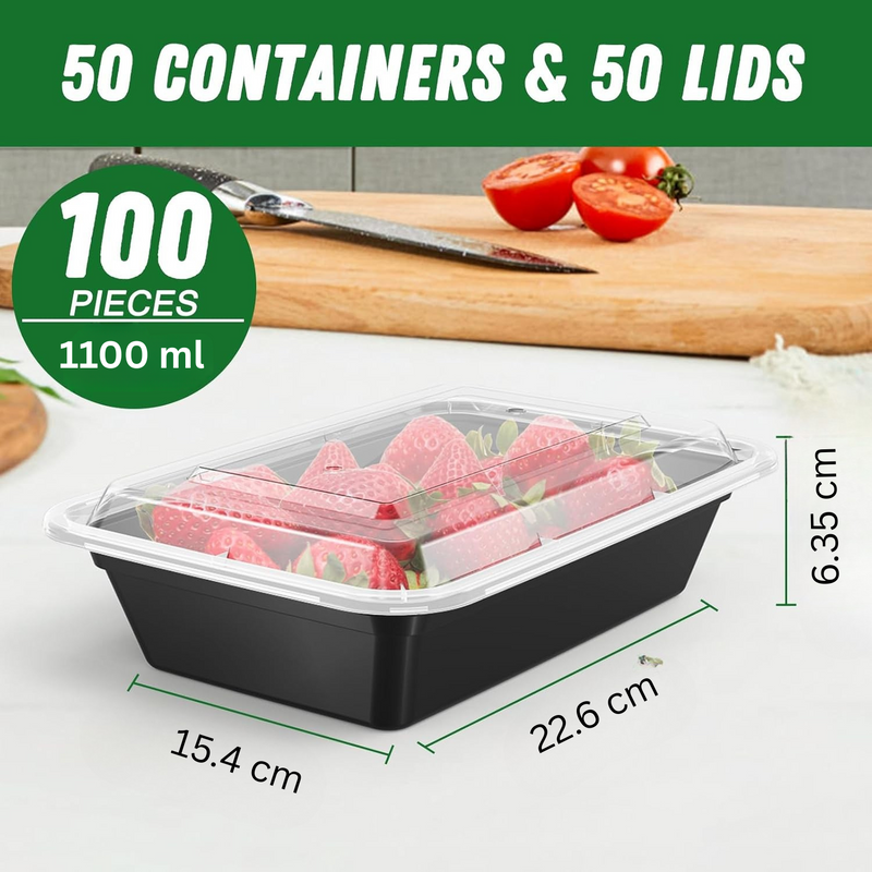 50-Pack Reusable Meal Prep Containers with Lid, Leakproof-700 ml-State of Style