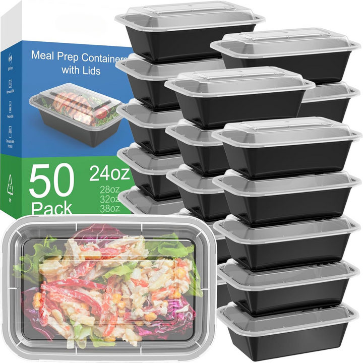 50-Pack Reusable Meal Prep Containers with Lid, Leakproof-700 ml-State of Style