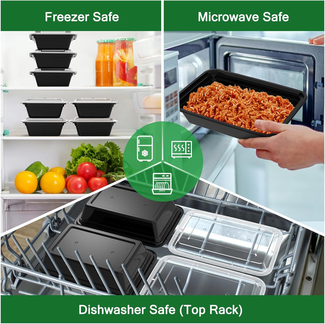 50-Pack Reusable Meal Prep Containers with Lid, Leakproof-700 ml-State of Style