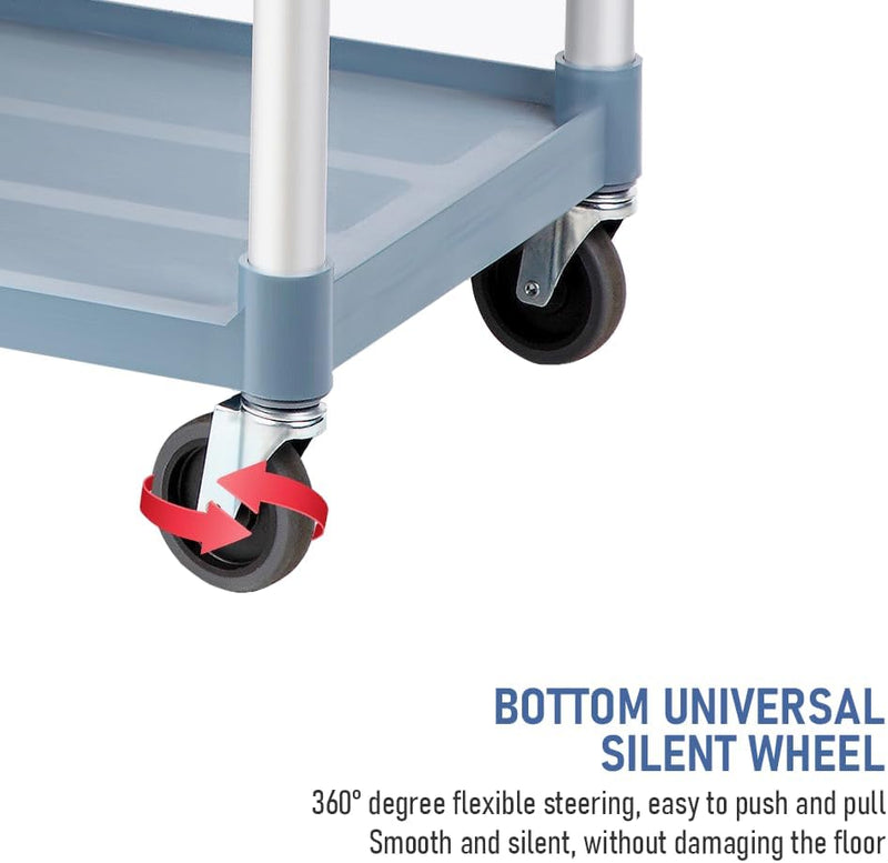 3 Tier Rolling Service Cart with Lockable Wheels – ServePro