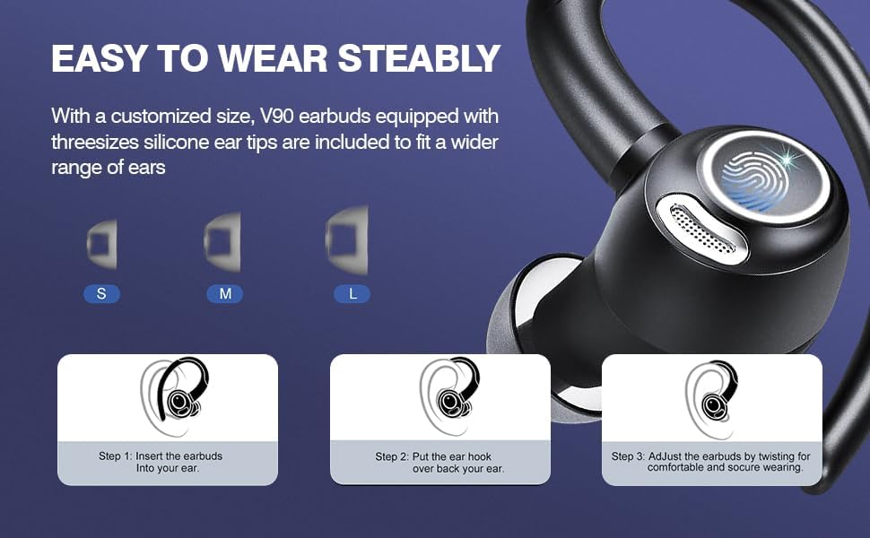 Wireless Bluetooth 5.3 Sport Earbuds with Noise Reduction and 48H Playback – Zeyora