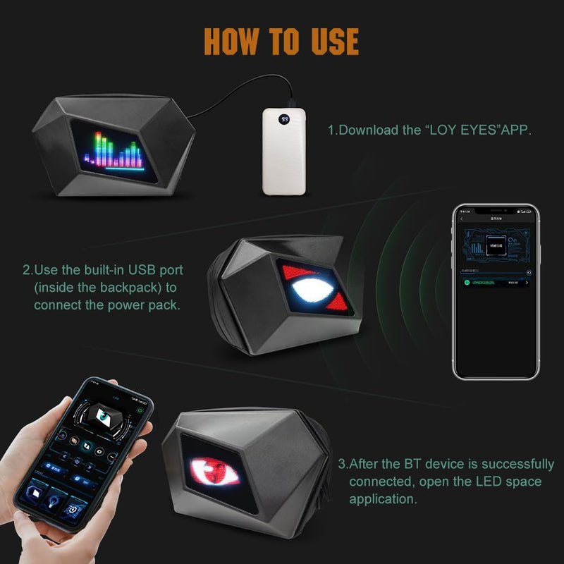 LED Motorcycle Crossbody Bag with Programmable Display – Nexora