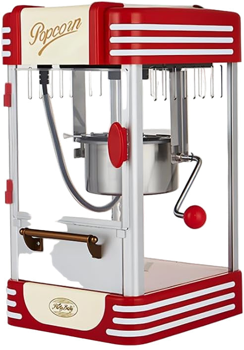 Retro Red Electric Tabletop Popcorn Maker with Timer – Calvano