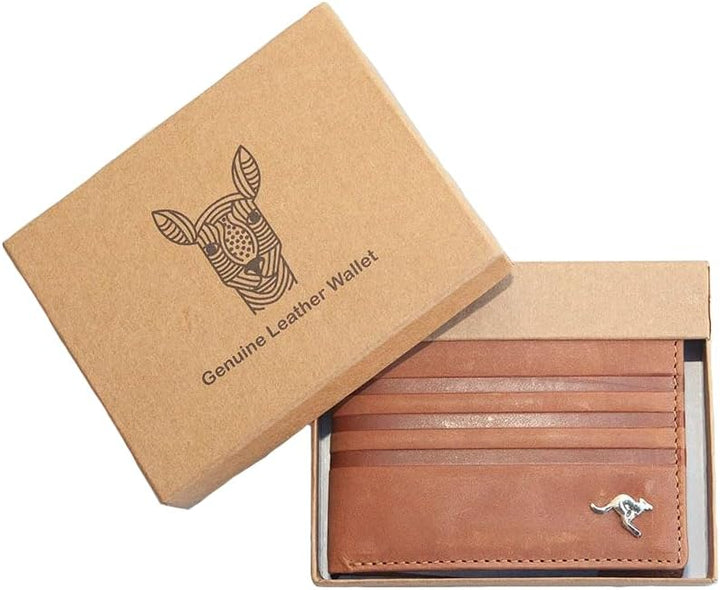 Leather Aboriginal Wallet with Kangaroo Design and Gift Box – Yarindi