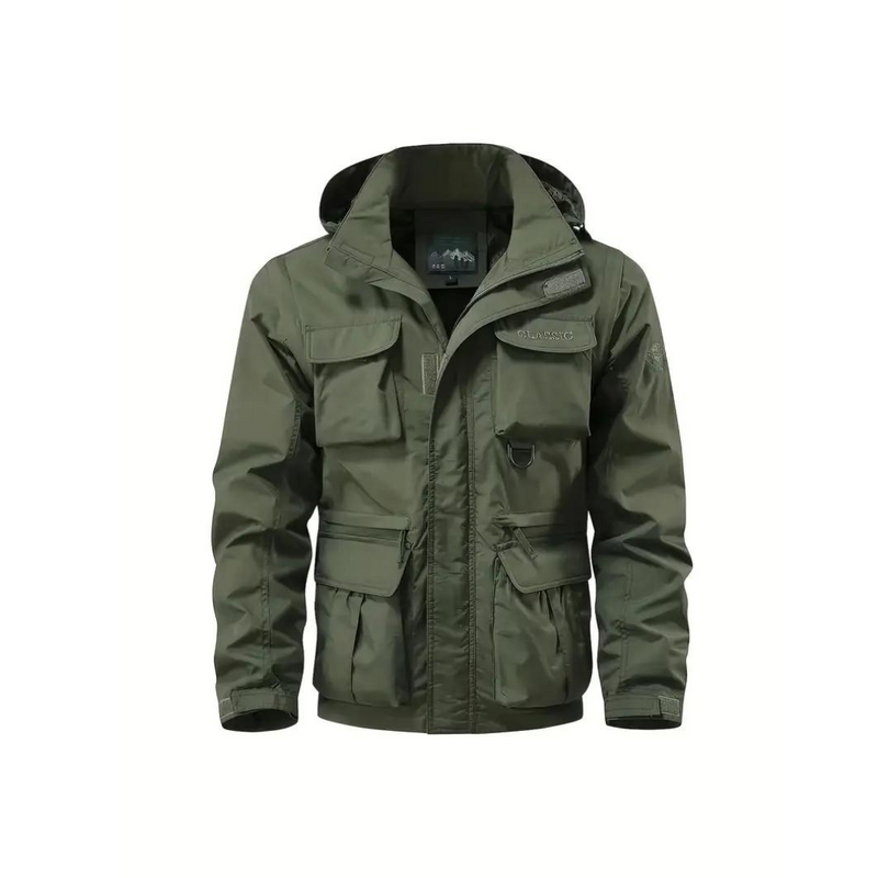 Men's transitional jacket water-repellent with removable hood - Leif
