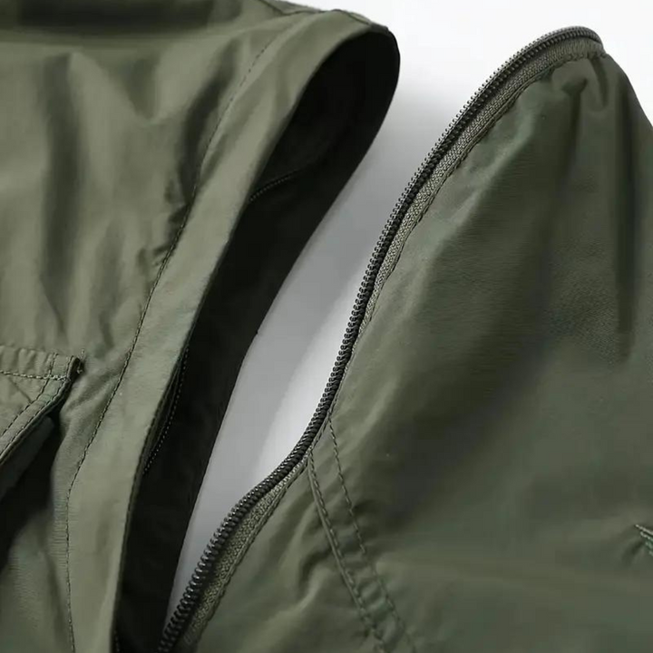 Men's transitional jacket water-repellent with removable hood - Leif
