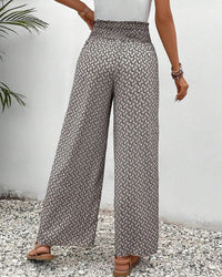 High-waisted women's trousers with geometric pattern – Sapphira