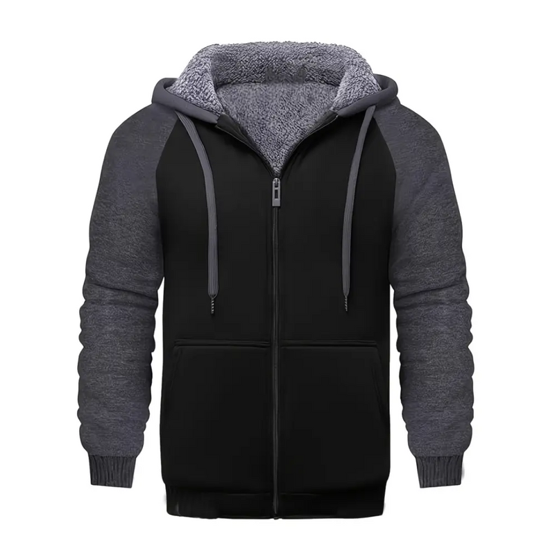Men's hoodie lined with Sherpa fleece – Niels
