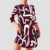 Ladies' mini dress with long sleeves & round neck – Elanora