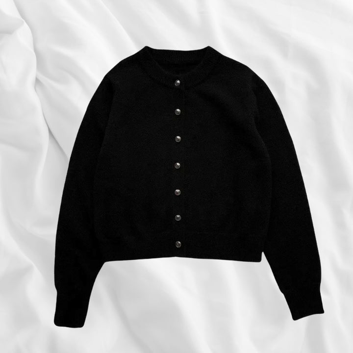 The Knitted Women's Cardigan with Round Neck - Sophie