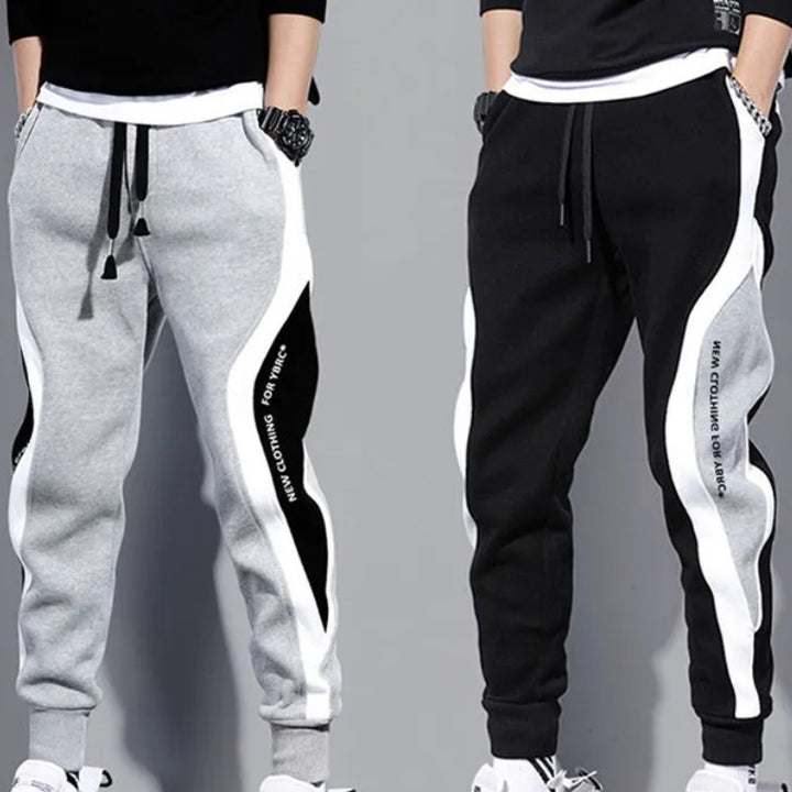 Tapered Men's Patchwork Joggers with Drawstring – Rafael