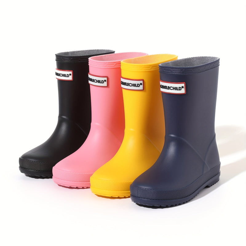 Children's solid-colour waterproof wellies – Noah