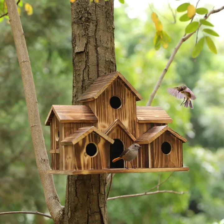 6 Hole Handmade Birdhouse - NestHaven-State of Style