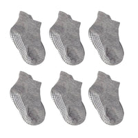 6 Pairs of Anti-Slip Baby Socks – Finn-Gray-0 to 1 year-State of Style