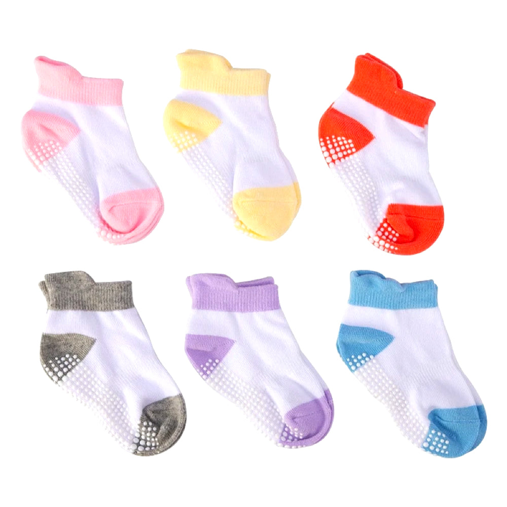 6 Pairs of Anti-Slip Baby Socks – Finn-Red/White-0 to 1 year-State of Style
