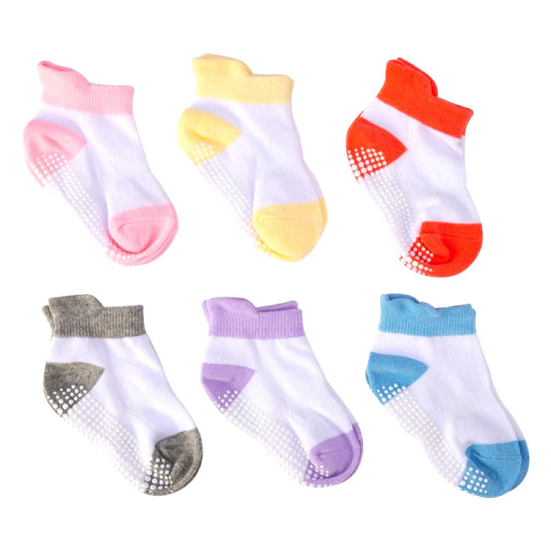6 Pairs of Anti-Slip Baby Socks – Finn-Red/White-0 to 1 year-State of Style
