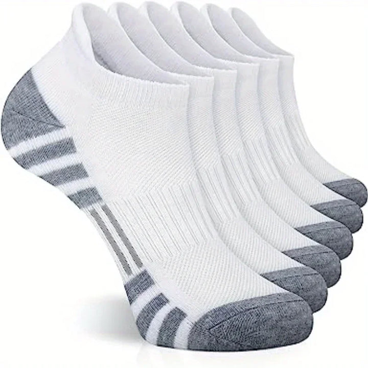 6 Pairs of Breathable Ankle Socks - ActiveRun-Black-State of Style