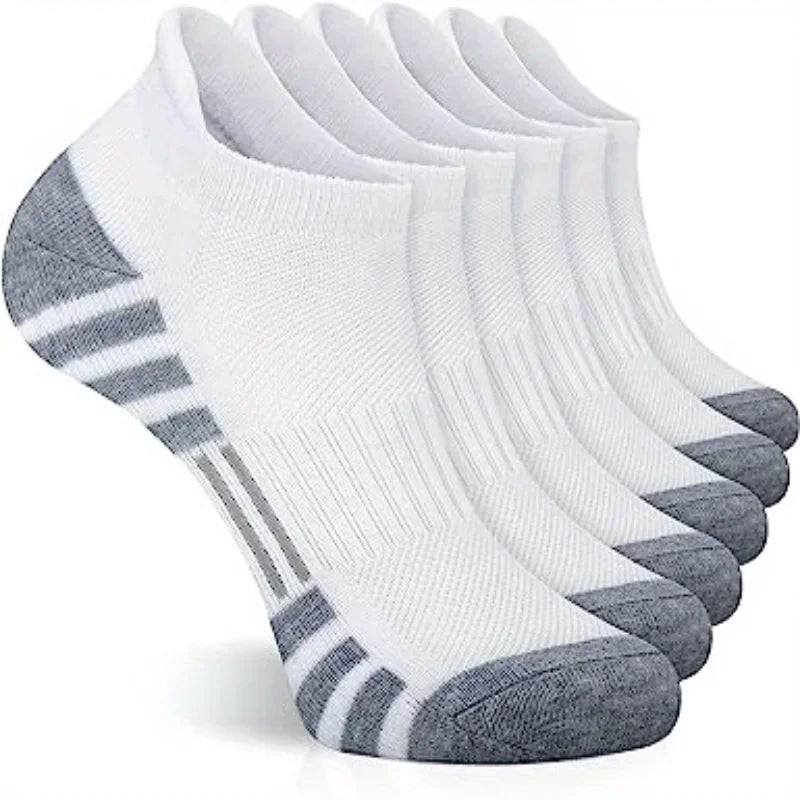 6 Pairs of Breathable Ankle Socks - ActiveRun-White-State of Style