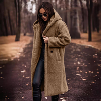 Long women's teddy coat with hood – Maren