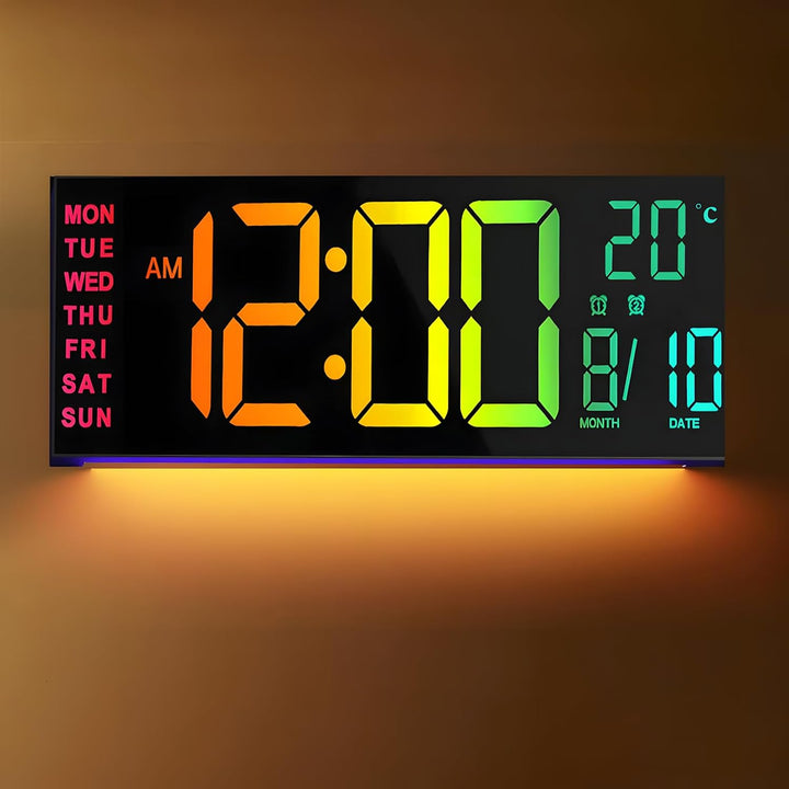16-Inch RGB Digital Wall & Desk Alarm Clock with Remote – Lumeris