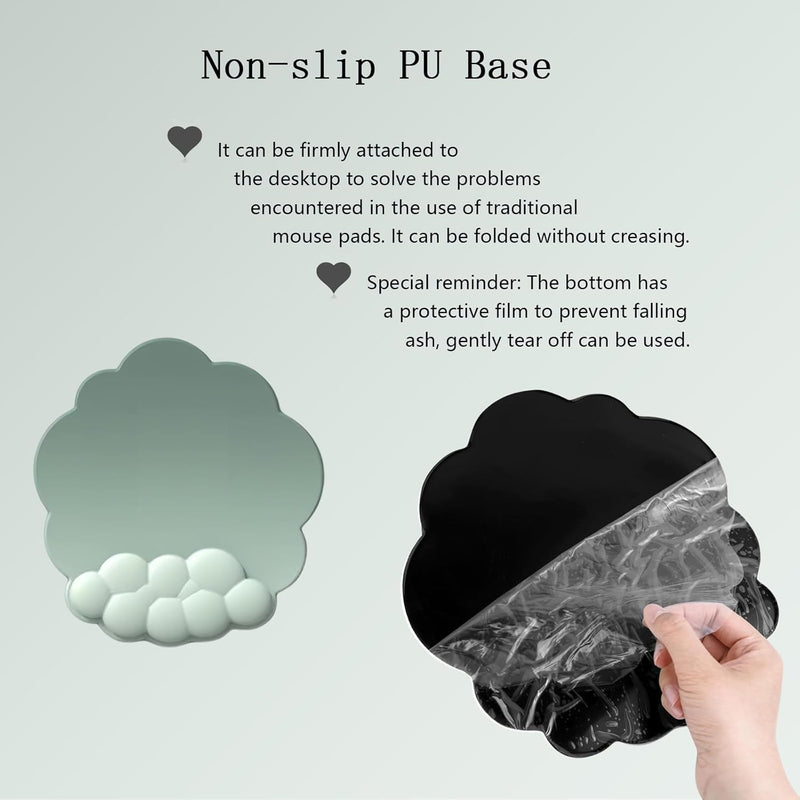Cloud-Shaped Ergonomic Wrist Rest Set with Mouse Pad & Coaster – Zeyora