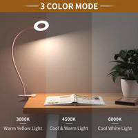 3 Colour Modes LED Desk Clamp Lamp with  & Flexible Gooseneck – Selvara (1+1 FREE)
