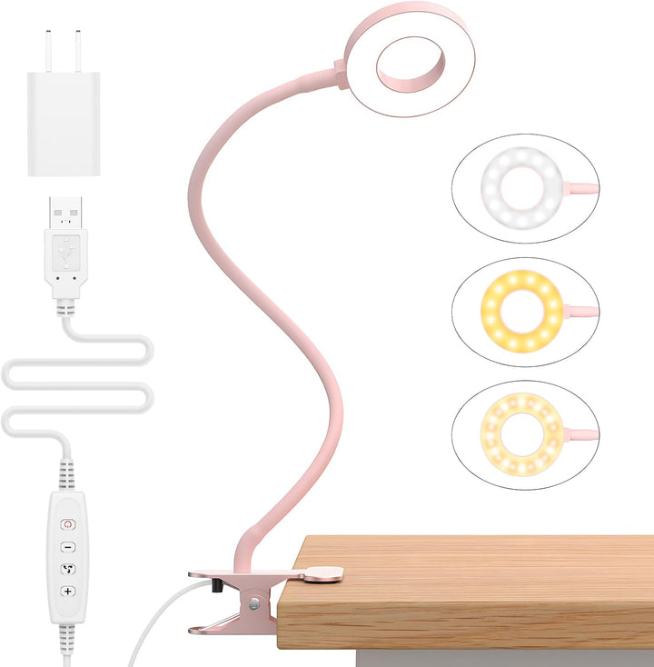 3 Colour Modes LED Desk Clamp Lamp with  & Flexible Gooseneck – Selvara (1+1 FREE)