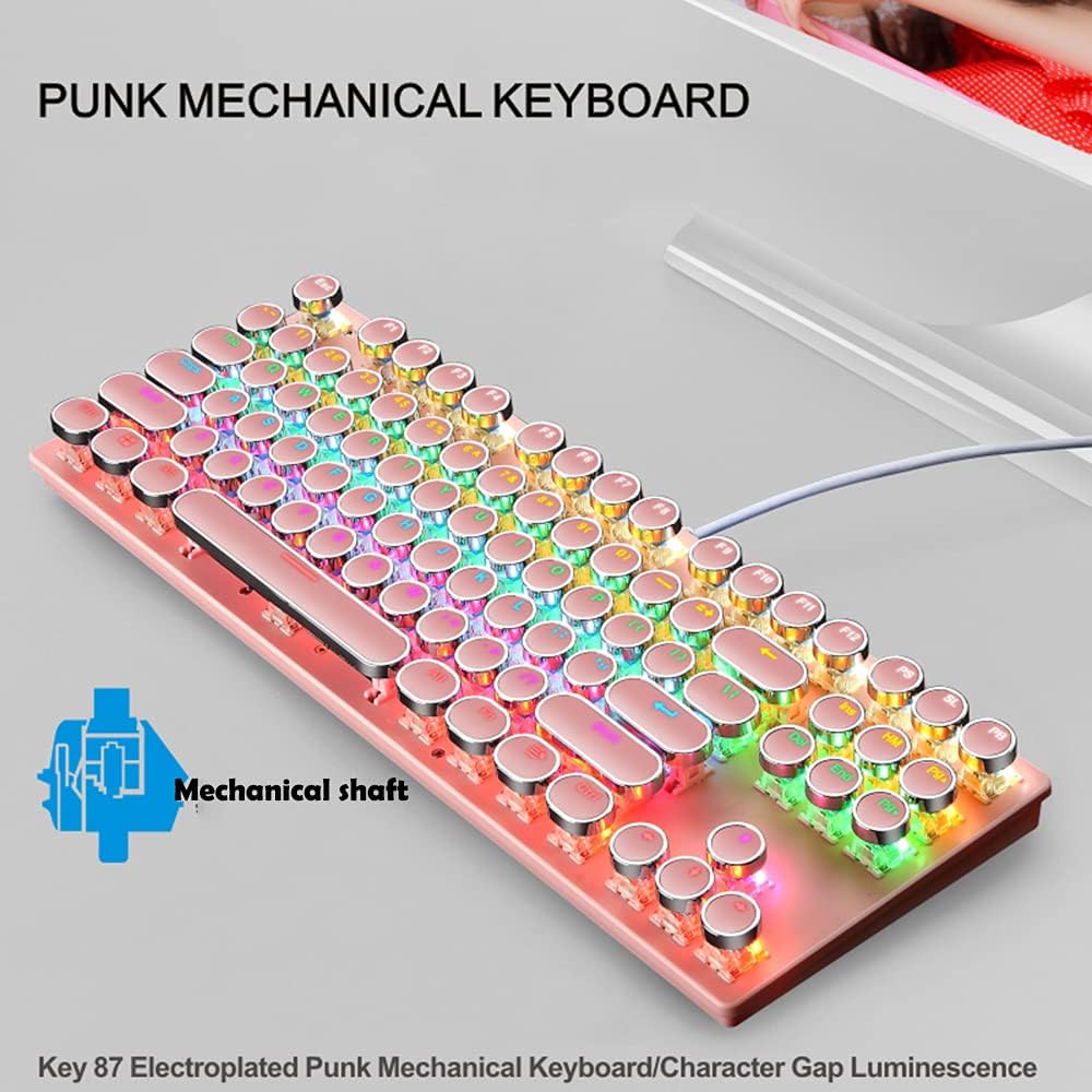 87-Key Mechanical Gaming Keyboard RGB Backlit Blue Switch