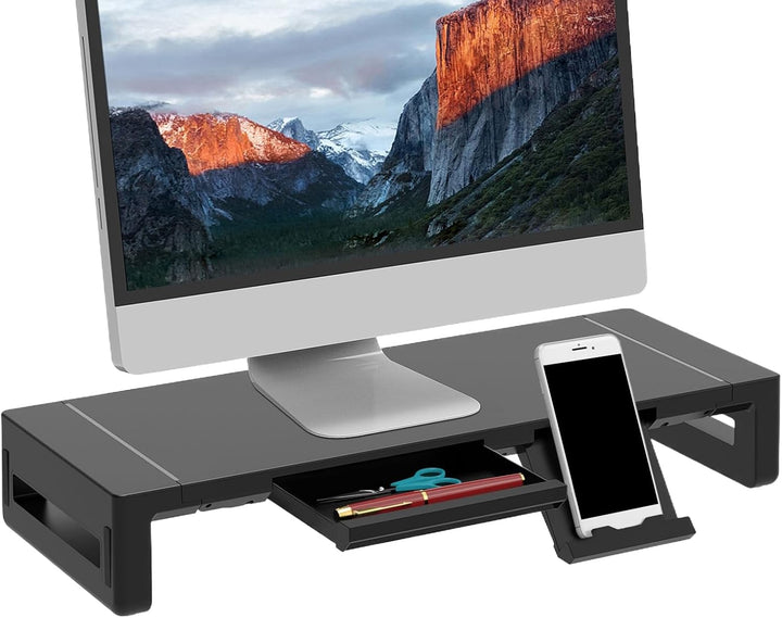 Height Adjustable Monitor Stand with Drawer – Stravon