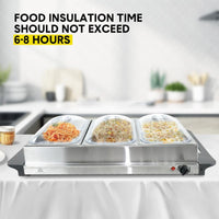 Electric Buffet Food Warmer with 3 × 2.5L Trays & Temperature Control – Valtero