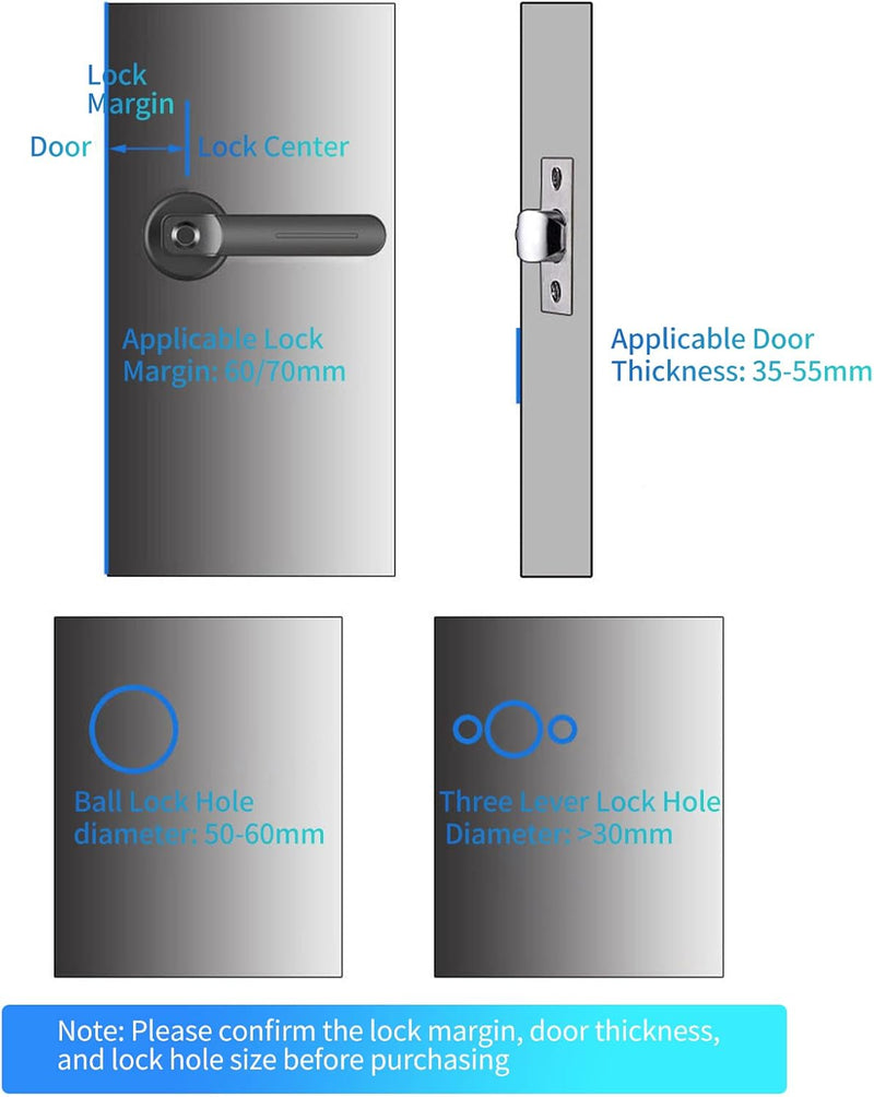Smart Fingerprint Door Lever Lock with Key Access & 30 User Capacity – Nivora