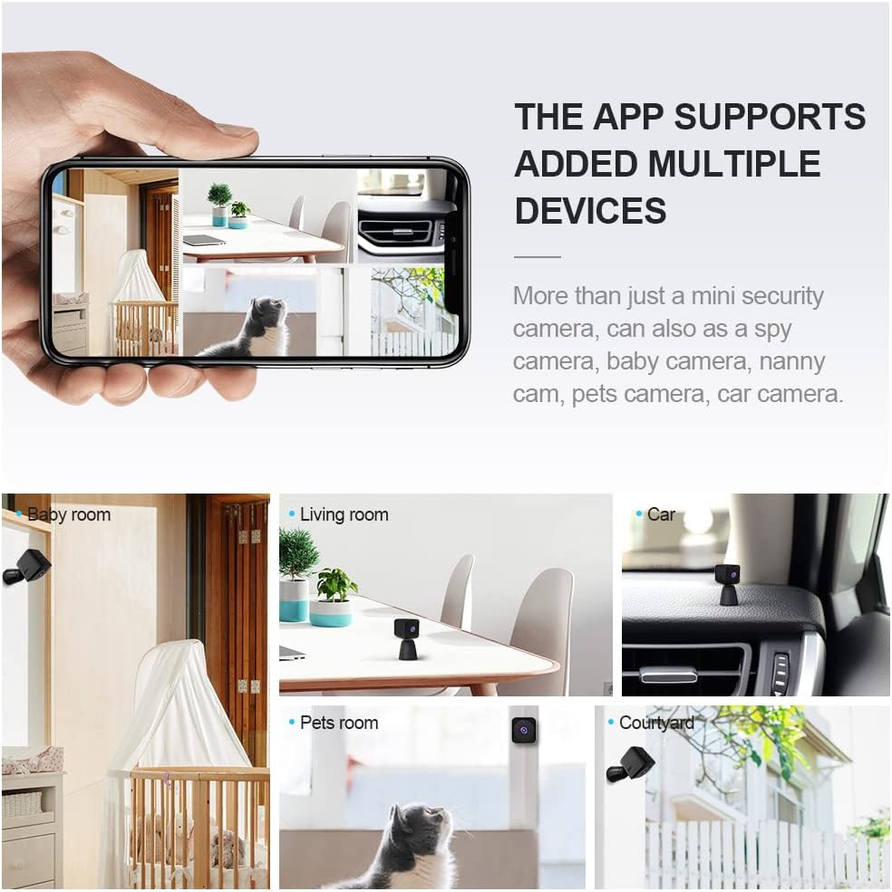 Mini Security Camera 4K WiFi Hidden Indoor Cam with Night Vision