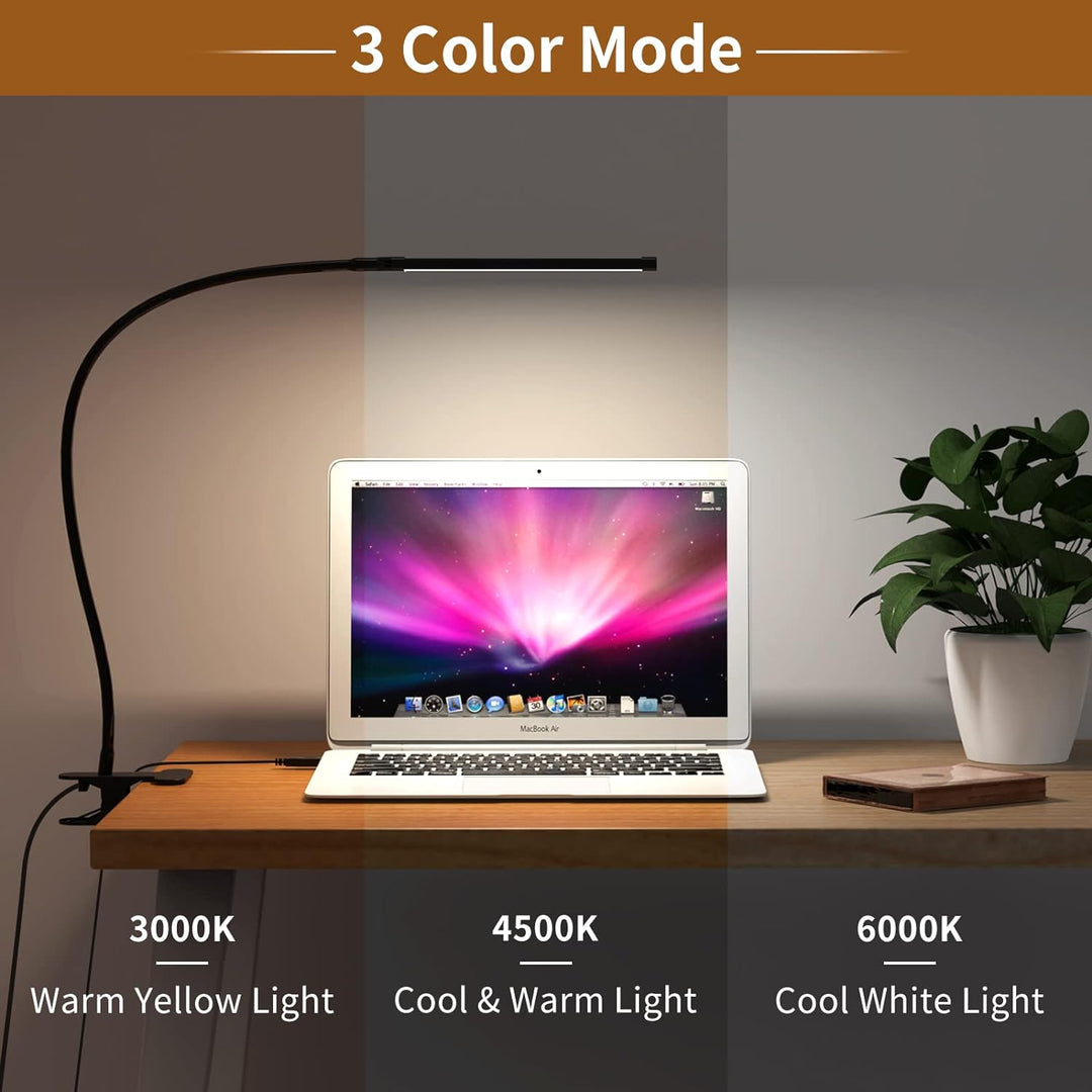 77 LED Desk Clamp Lamp with USB Power & Flexible Gooseneck – Serava