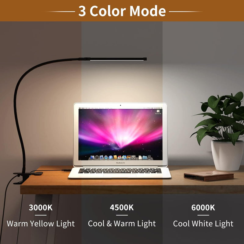 77 LED Desk Clamp Lamp with USB Power & Flexible Gooseneck – Serava