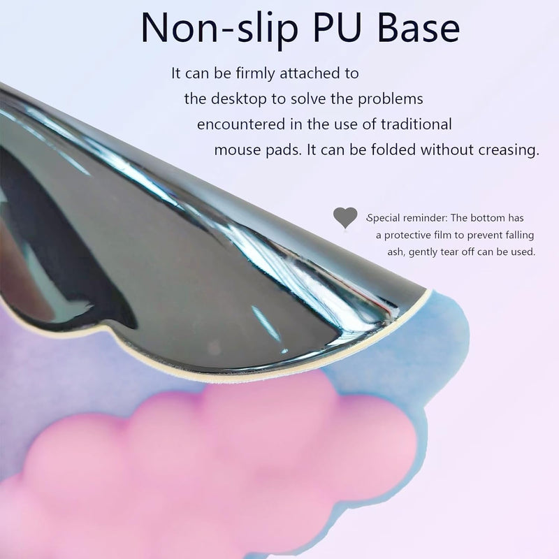 Cloud-Shaped Ergonomic Wrist Rest Set with Mouse Pad & Coaster – Zeyora