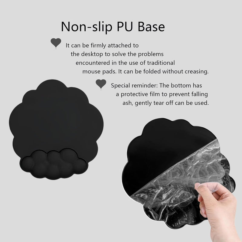 Cloud-Shaped Ergonomic Wrist Rest Set with Mouse Pad & Coaster – Zeyora