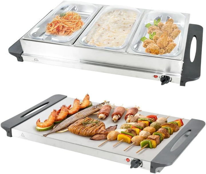 Electric Buffet Food Warmer with 3 × 2.5L Trays & Temperature Control – Valtero