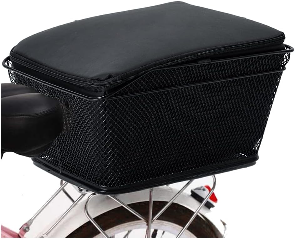 Waterproof Rear Bike Basket with Rainproof Cover – Velora