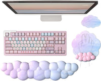 Cloud-Shaped Ergonomic Wrist Rest Set with Mouse Pad & Coaster – Zeyora