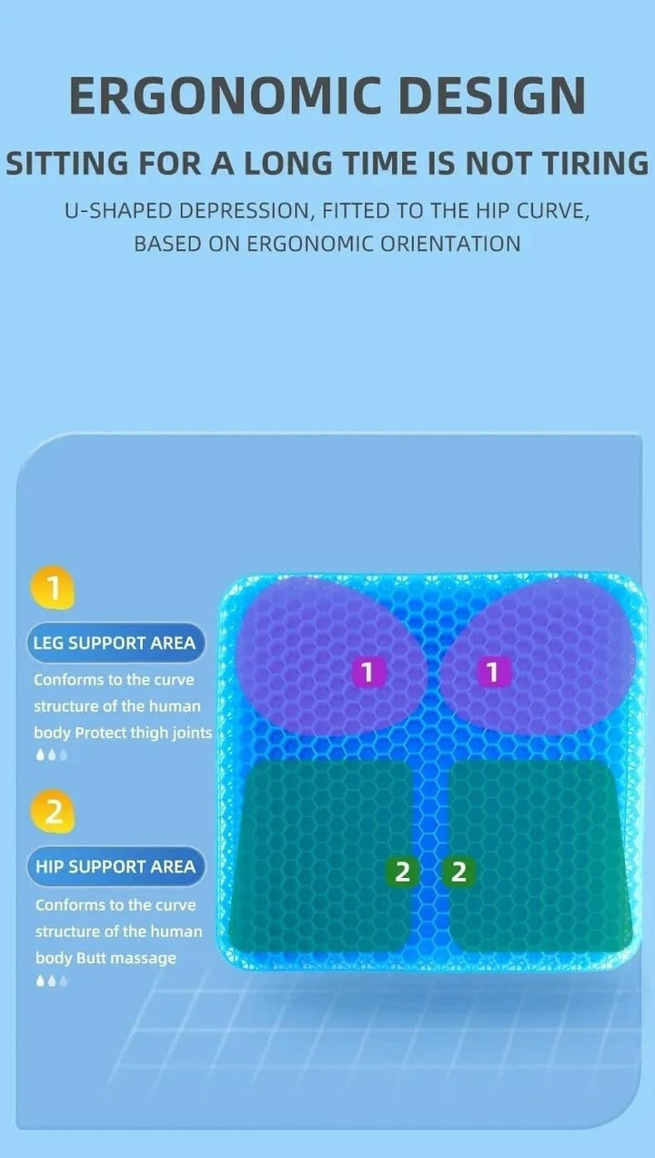 Extra-Thick Cooling Relief Gel Seat Cushion (1+1 FREE)