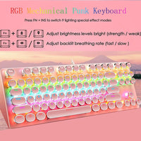87-Key Mechanical Gaming Keyboard RGB Backlit Blue Switch