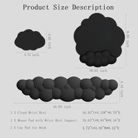 Cloud-Shaped Ergonomic Wrist Rest Set with Mouse Pad & Coaster – Zeyora