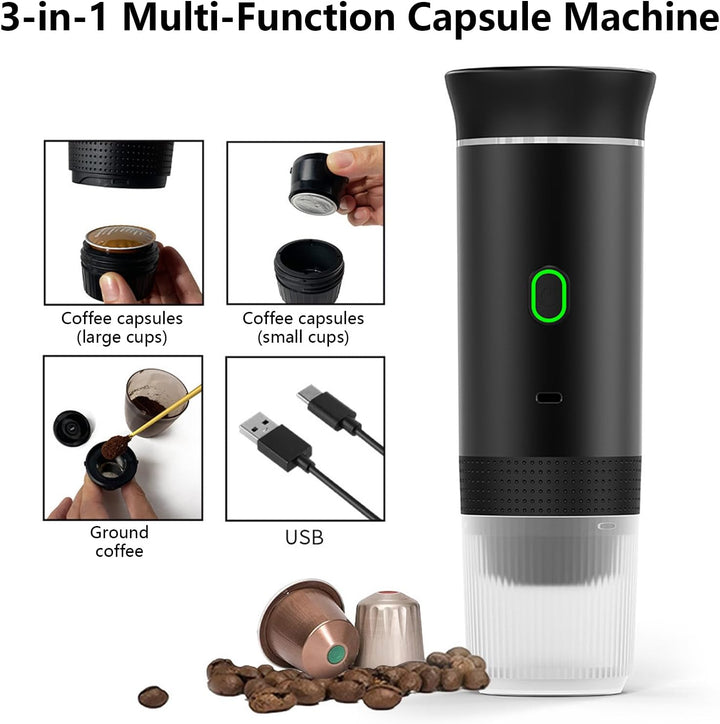 Portable 3-in-1 Espresso Coffee Maker with Rechargeable Battery – Raverno