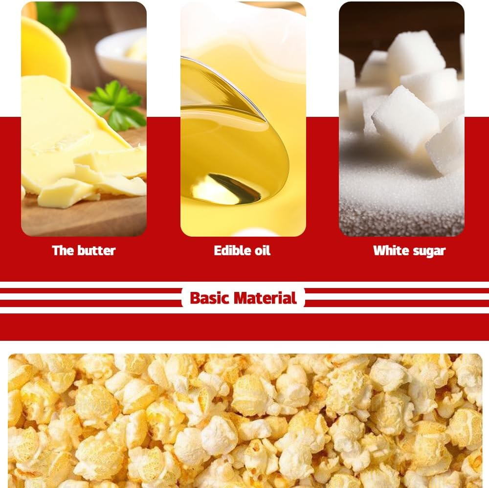 Retro Red Electric Tabletop Popcorn Maker with Timer – Calvano