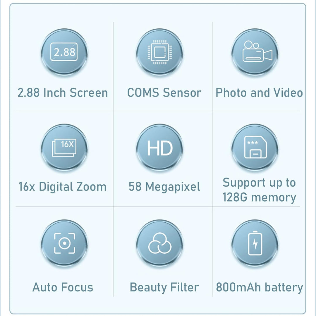 4K Compact Digital Camera with 58MP Photos and 16X Zoom – Lumora