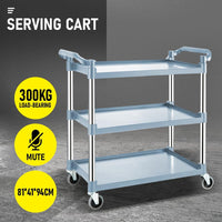 3 Tier Rolling Service Cart with Lockable Wheels – ServePro