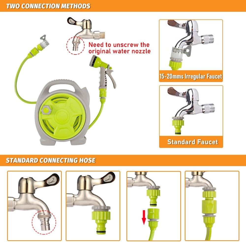 Compact Garden Hose Reel Set with 15m Pipe – Corvina