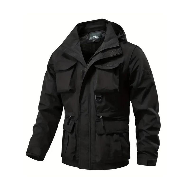 Men's transitional jacket water-repellent with removable hood - Leif