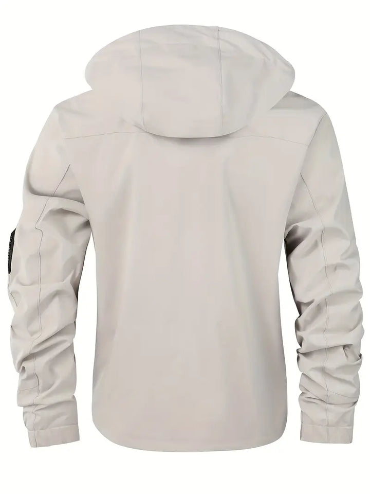 Light men's outdoor jacket, wind- and waterproof with hood – Torben