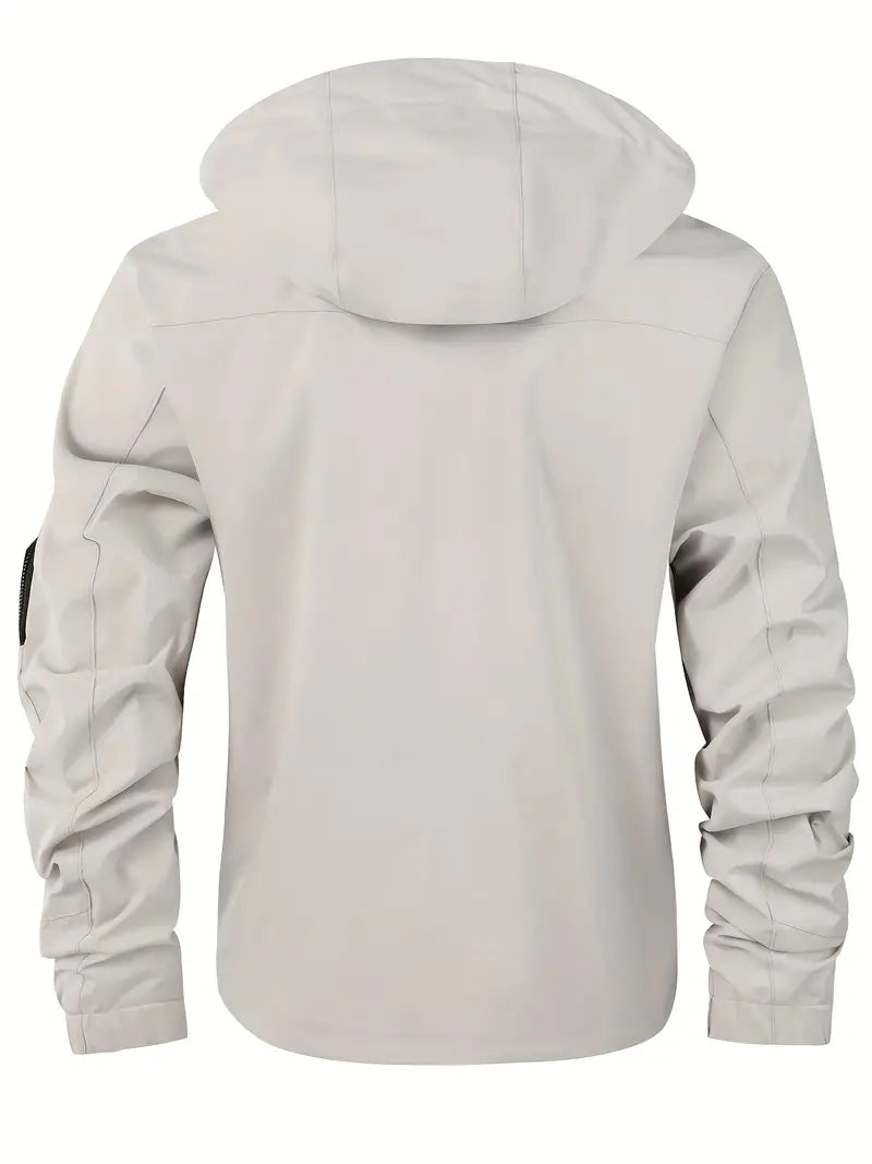 Light men's outdoor jacket, wind- and waterproof with hood – Torben